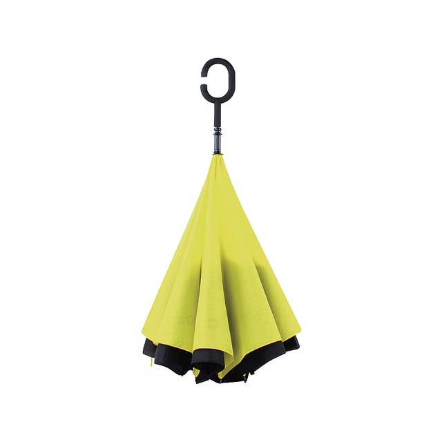 生活良品-C型手動反向傘1支(反向傘 晴雨傘 直立傘 長柄傘)－ 黃色