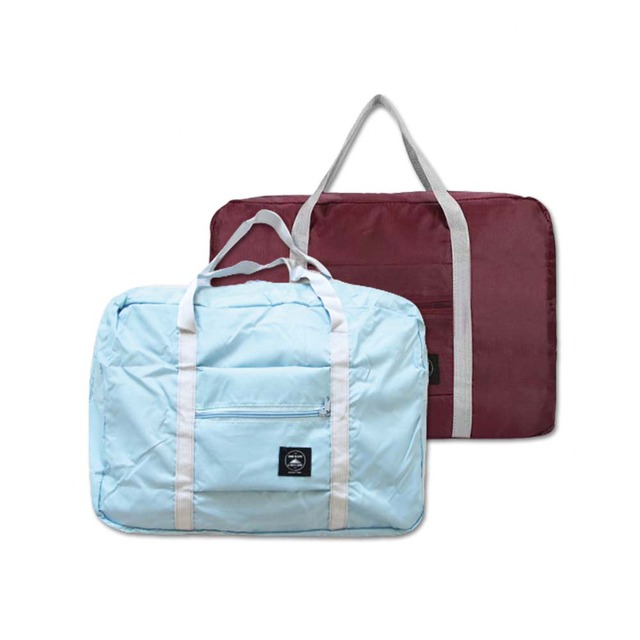(2袋組)生活良品-韓版超大容量摺疊旅行袋飛機包1入/袋(戶外收納袋)-淺藍