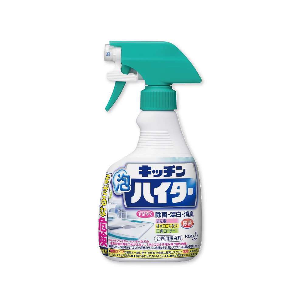 日本KAO花王-3效合1漂白去油除臭鹼性泡沫慕斯清潔劑 400ml/瓶 (不鏽鋼濾網
