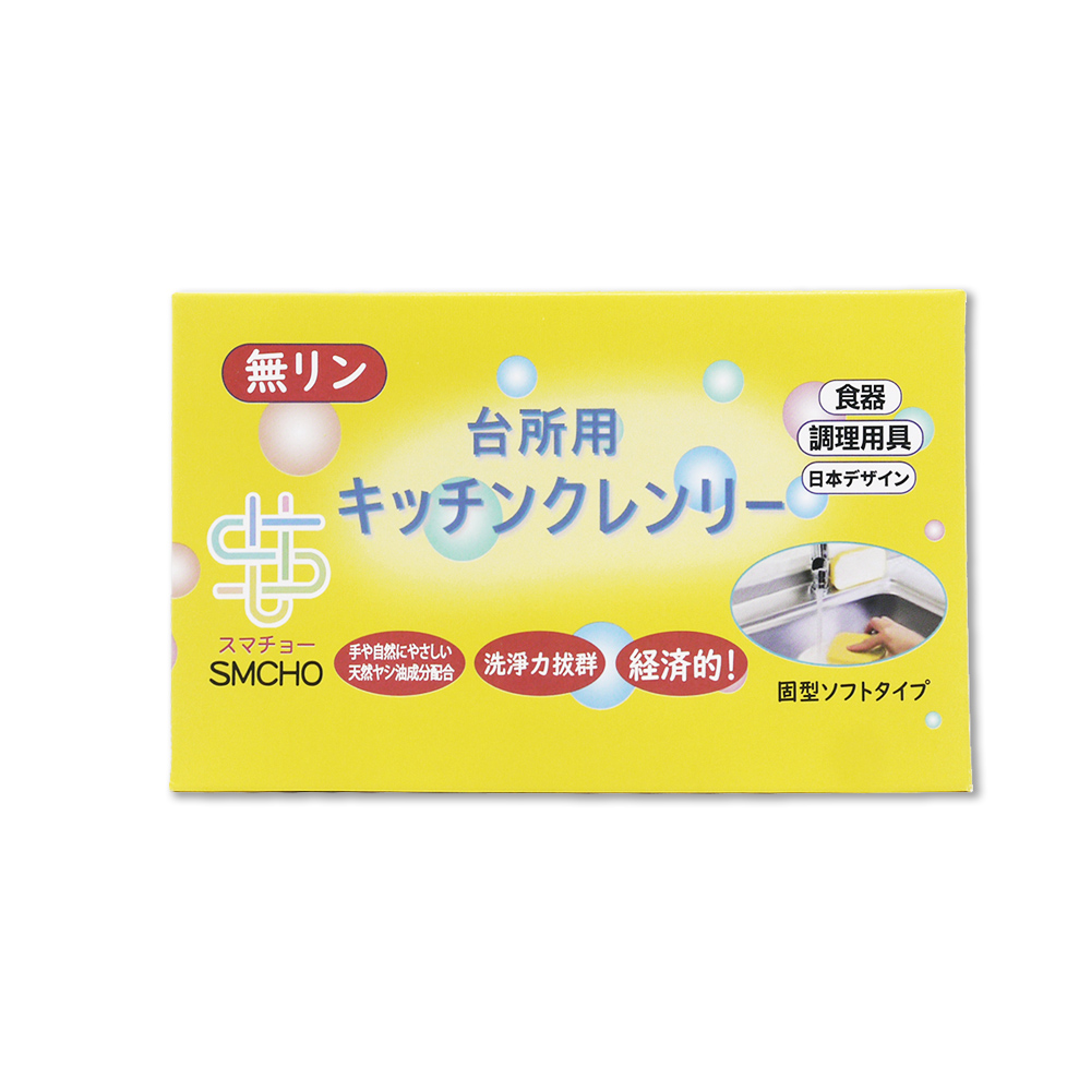 日本SMCHO-廚房多用途環保無磷強力去油汙吸盤式洗碗清潔皂350g/盒(附吸盤