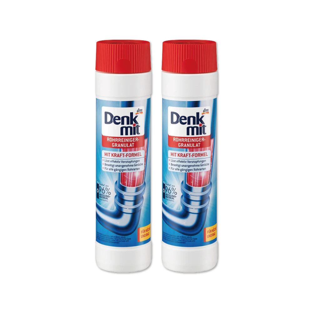 (2罐超值組)德國DM(DenkMit)-廚房衛浴排水管清潔劑管道疏通粉600g/罐(新白罐