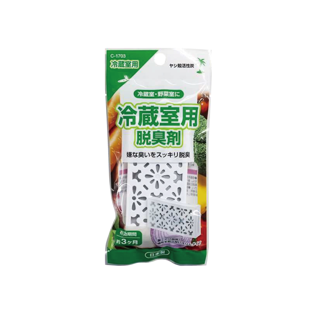 日本不動化學-冰箱強效去味除濕保鮮薄型棕櫚殼活性炭除臭盒10g/袋-冷藏