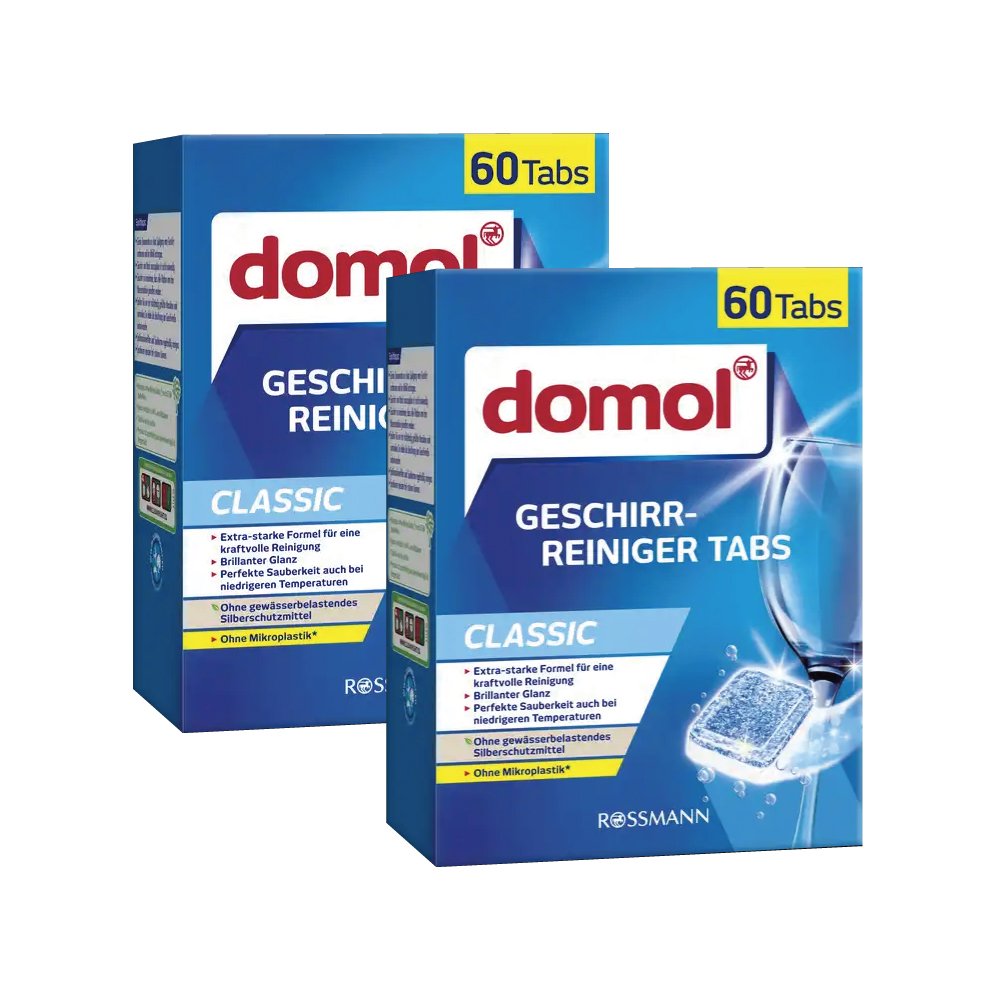 (2盒120顆超值組)德國Domol-洗碗機專用強效洗碗清潔錠60顆/盒 (各款洗碗機