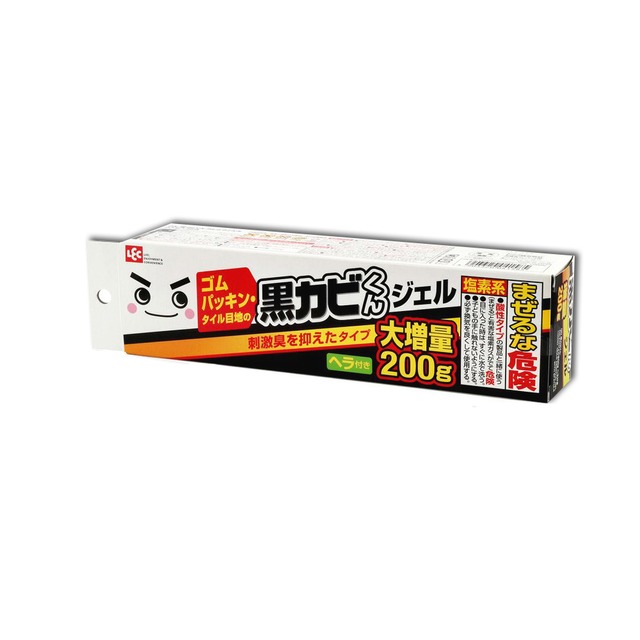 日本 LEC激落君-黑霉君鹼性凝膠除霉膏大容量200g/盒(附平鏟刮板1入,粉紅