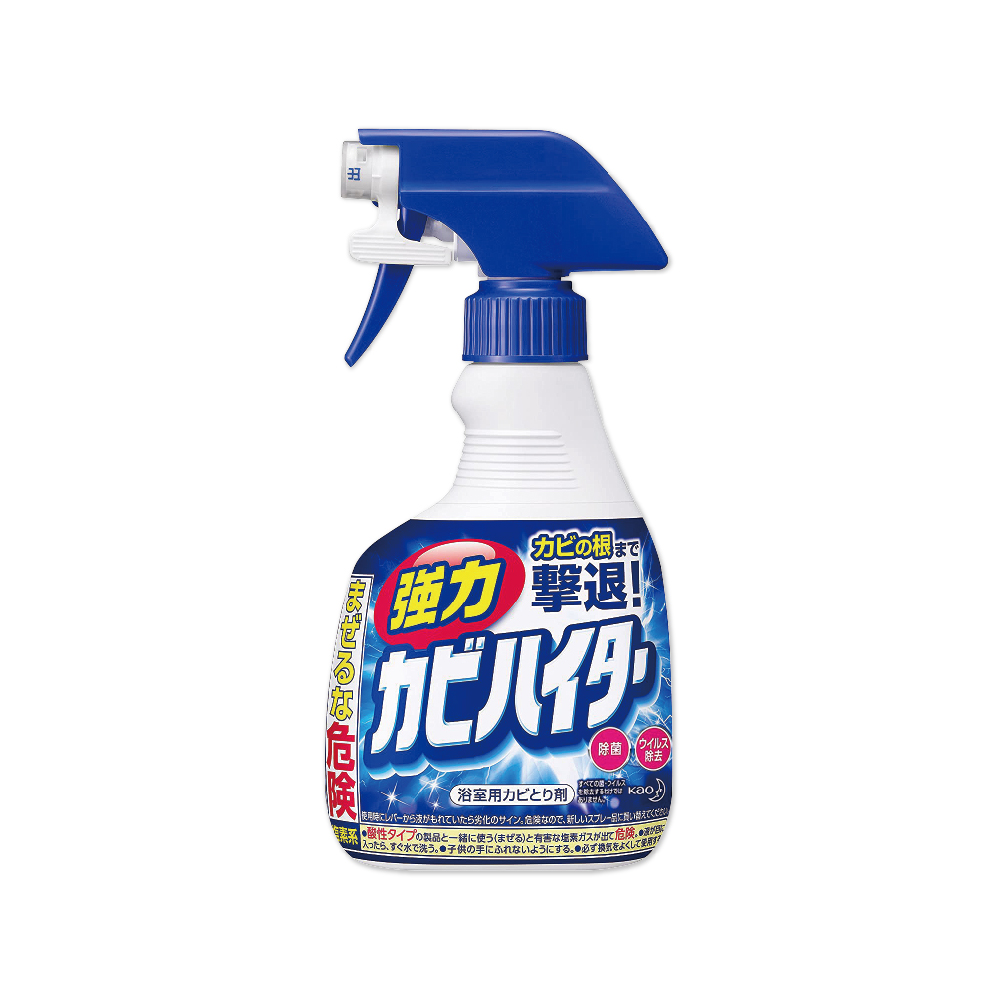 日本KAO花王-浴室免刷洗5分鐘瞬效強力除霉根鹼性泡沫清潔劑400ml/藍色按