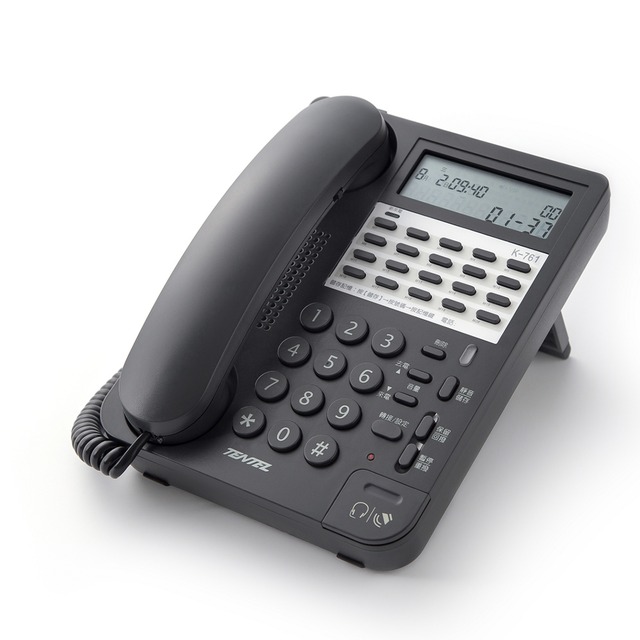 【中晉網路】國洋 K761 黑色話機 免持通話來電顯示電話機 有耳機孔 水晶