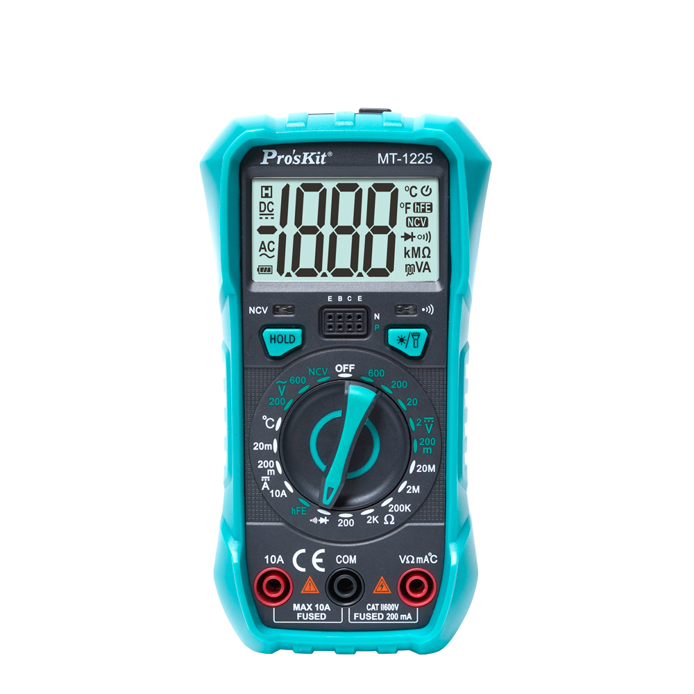 【Pro'sKit寶工】MT-1225 3又1/2數位電錶非接觸驗電測量、LED照明、直流電壓
