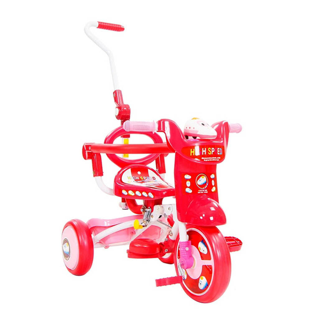 兒童折疊式三輪車 (粉色)/摺疊後控三輪推車.可控三輪腳踏車