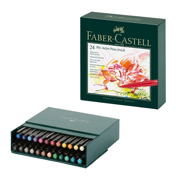 【Faber-Castell】輝柏 PITT藝術筆精裝版 24色/盒 167147