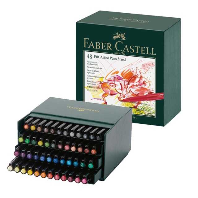 【Faber-Castell】輝柏 PITT藝術筆精裝版 48色/盒 167148