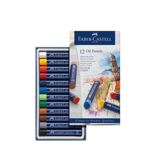 【Faber-Castell】輝柏 創意工坊油性粉彩條 12色/盒 127012