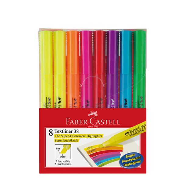 【Faber-Castell】輝柏 超感度螢光筆 8支入 / 盒 158131