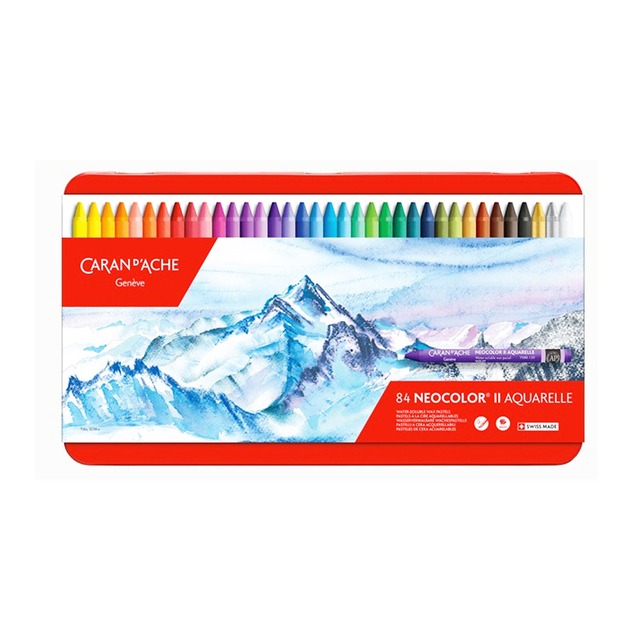 CARAN d'ACHE 瑞士卡達 專業級水溶性蠟筆 84色/盒 7500.384