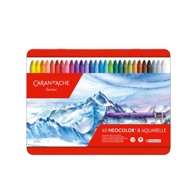 CARAN d'ACHE 瑞士卡達 專業級水溶性蠟筆 40色/盒 7500.340
