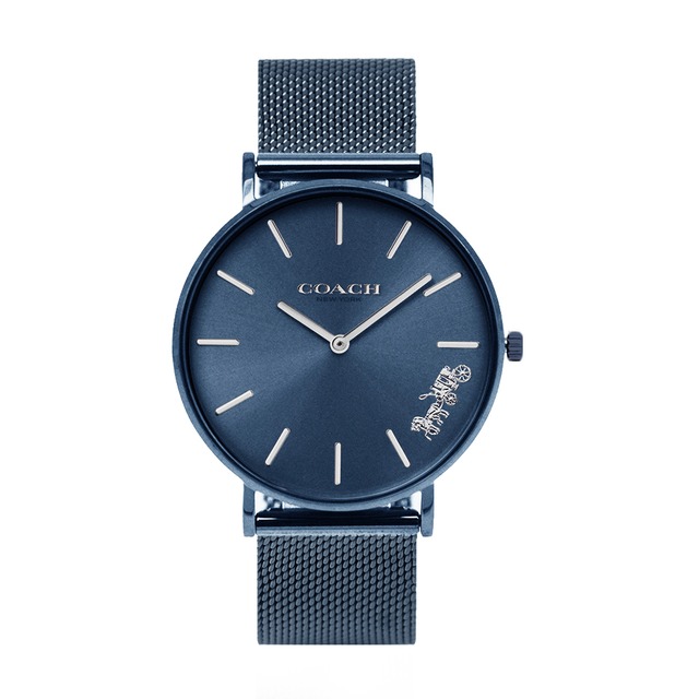COACH | 經典小馬車Logo米蘭帶手錶 / 藍面 14503485