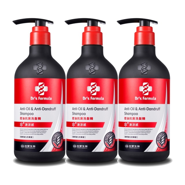 《台塑生醫》Dr's Formula控油抗屑洗髮精升級版(激涼款)三代580g*3入