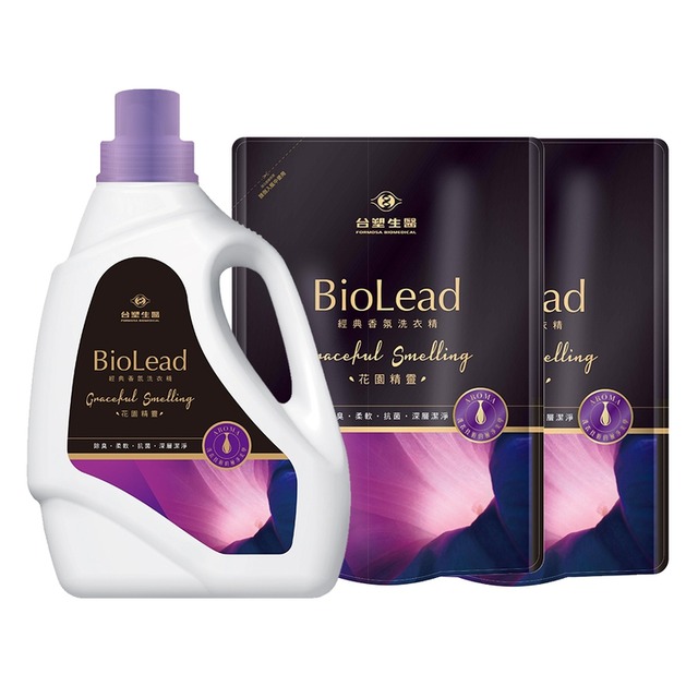 《台塑生醫》BioLead 經典香氛洗衣精 花園精靈*(1瓶+2包)
