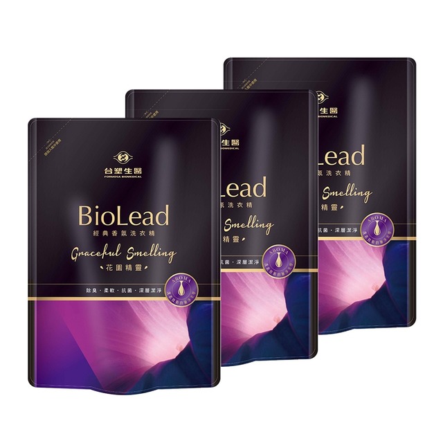 《台塑生醫》BioLead 經典香氛洗衣精補充包 花園精靈1.8kg(3包入)