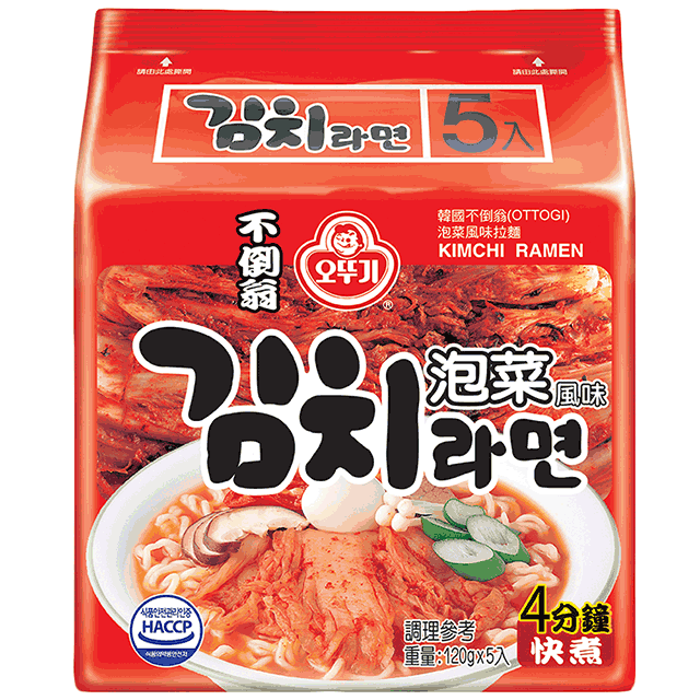 韓國《不倒翁》泡菜拉麵(5包/袋)