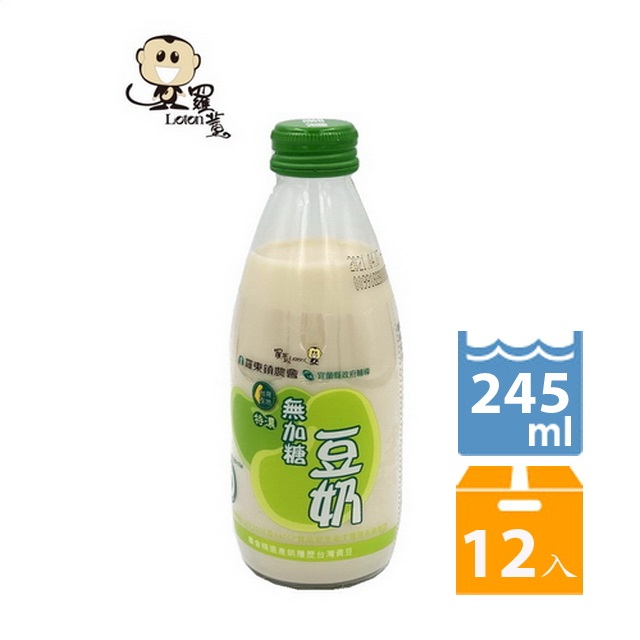 【羅東鎮農會】羅董特濃無加糖台灣豆奶(245mlx12瓶)