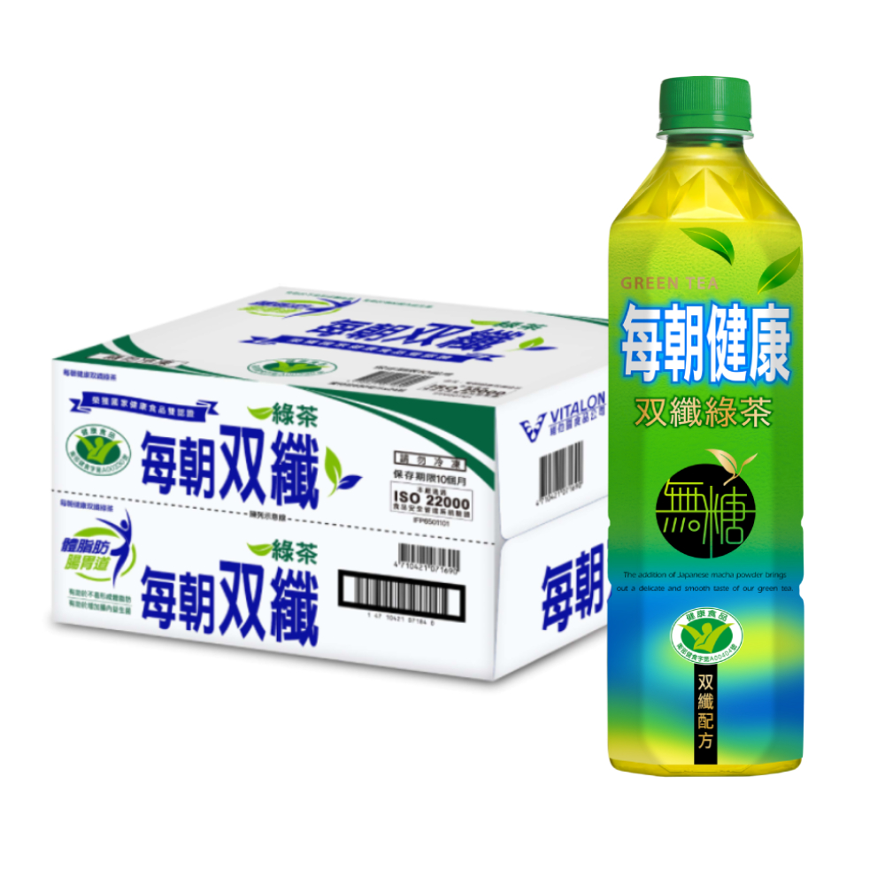 每朝健康雙纖綠茶650ml(24入/箱)