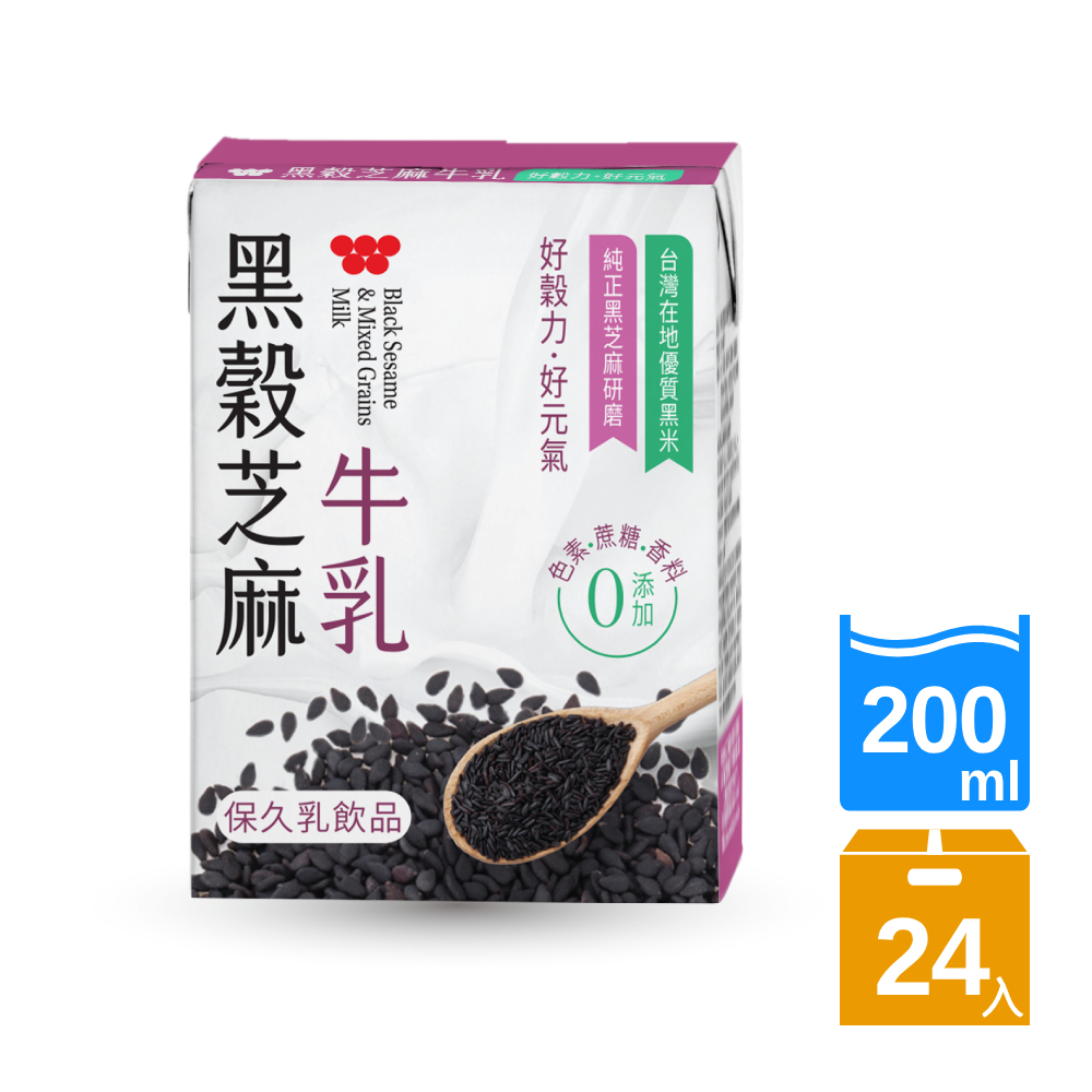 味全 黑穀芝麻牛乳 (200mlx24入/箱)
