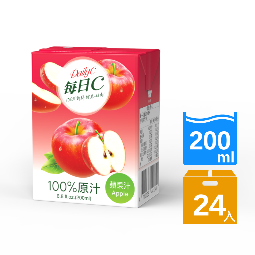 每日C 100%蘋果汁 (200mlx24入)