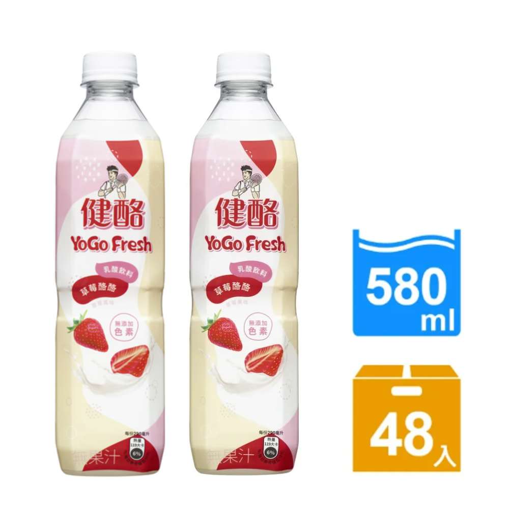 《金車》健酪乳酸飲料-草莓酪酪580ml(24入/箱)x2箱