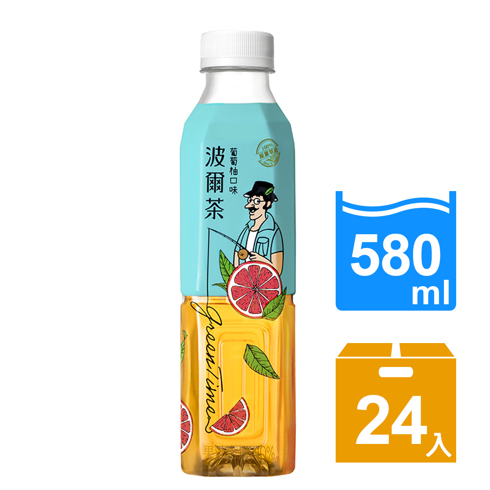 《金車波爾茶》波爾茶-葡萄柚口味580ml-24罐/箱