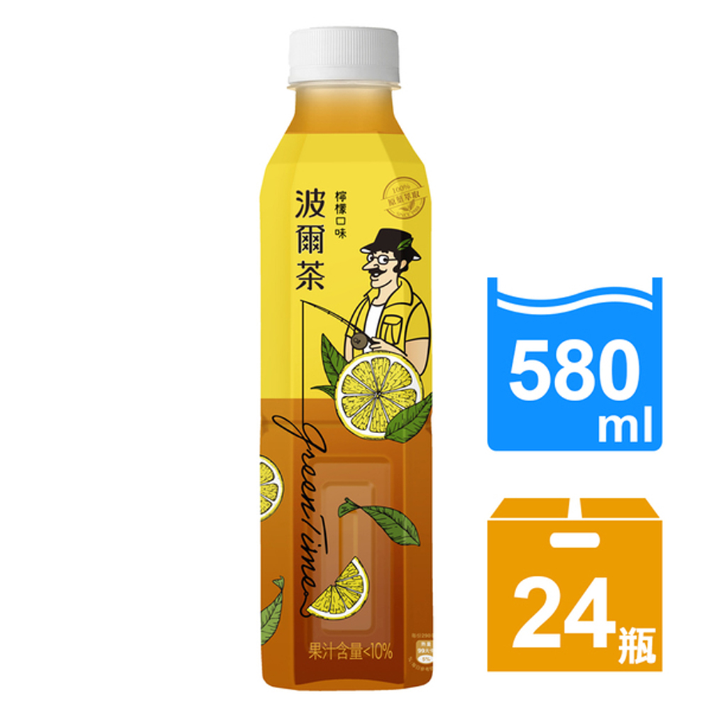 《金車波爾茶》波爾茶-檸檬口味580ml-24罐/箱