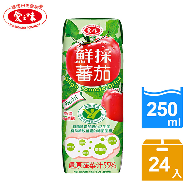 【愛之味】Oligo健字號鮮採蕃茄汁 利樂包(250ml*24入)