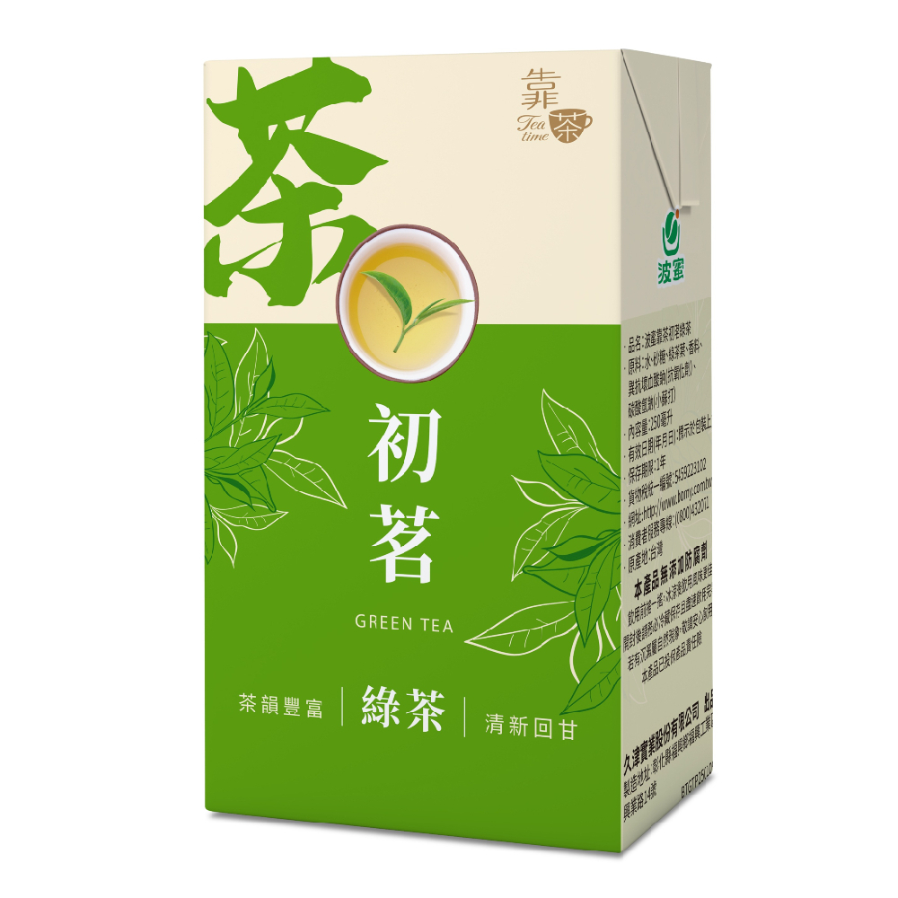 波蜜靠茶初茗綠茶250ml(24入/箱)