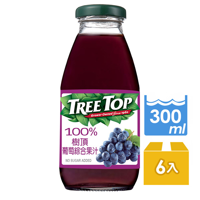 《Treetop》樹頂100%葡萄綜合果汁300ml*6入