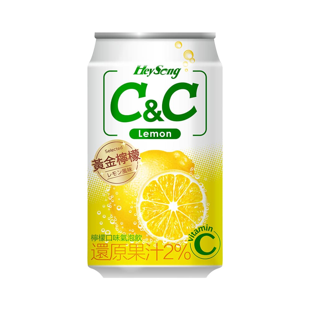 黑松汽水C&C氣泡飲-檸檬口味 330ml (24入/箱)