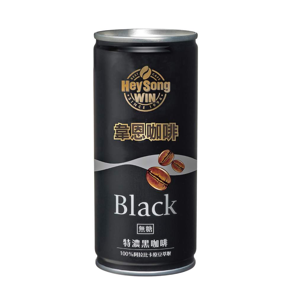 黑松韋恩咖啡特濃黑咖啡 210ml (24入/箱)