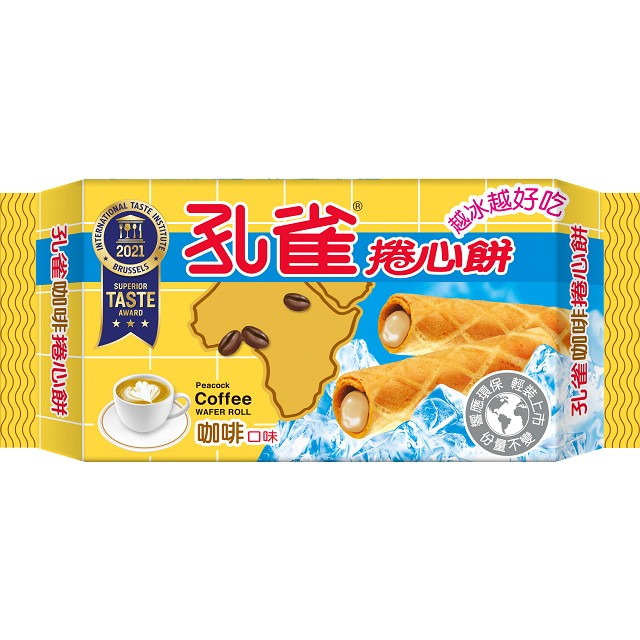 【孔雀捲心餅】咖啡口味捲心餅-63g(12包/箱)