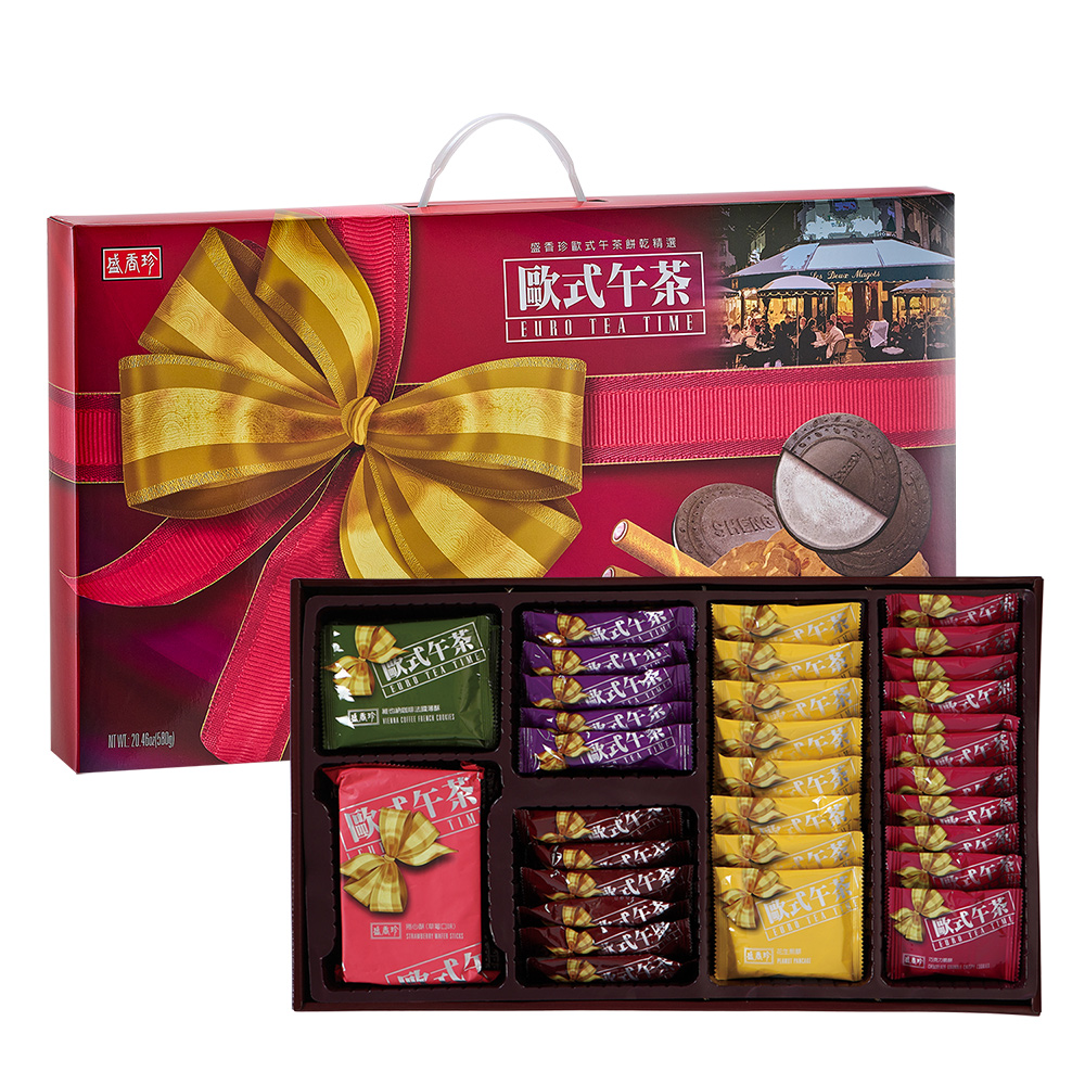 《盛香珍》歐式午茶禮盒580g/盒-附提把