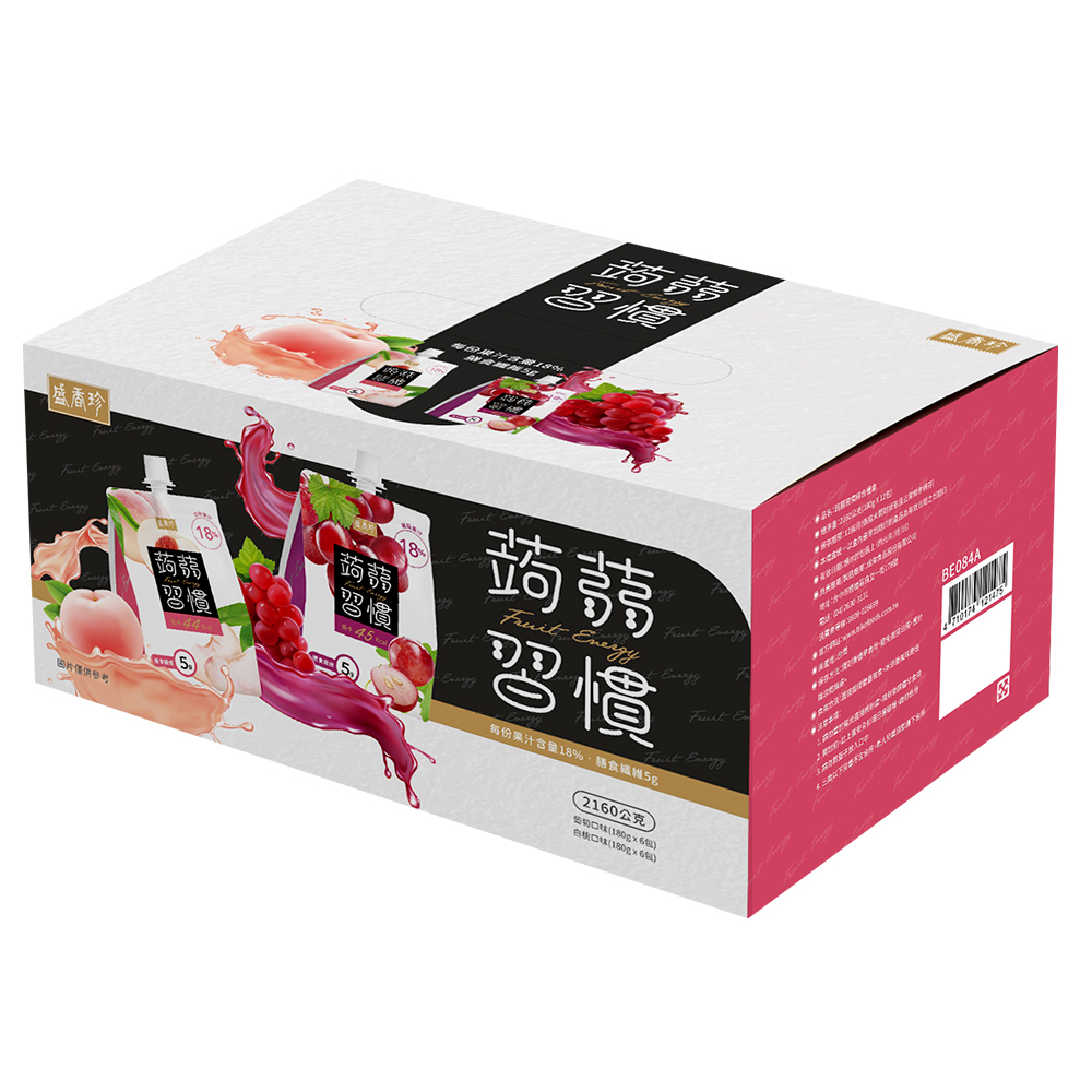 《盛香珍》蒟蒻習慣綜合禮盒2160g/盒(葡萄+白桃)