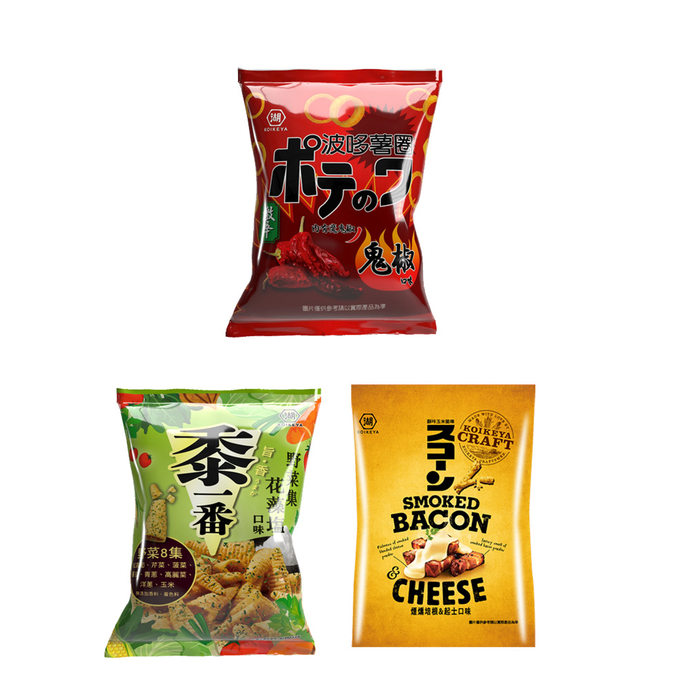 湖池屋 啵哆薯圈/黍一番/酥卡玉米脆棒45-70g-10入/箱(整箱售 任選一箱)