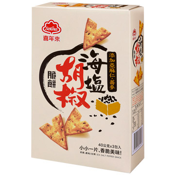 《喜年來》海鹽胡椒脆餅 (40gx3包)x5