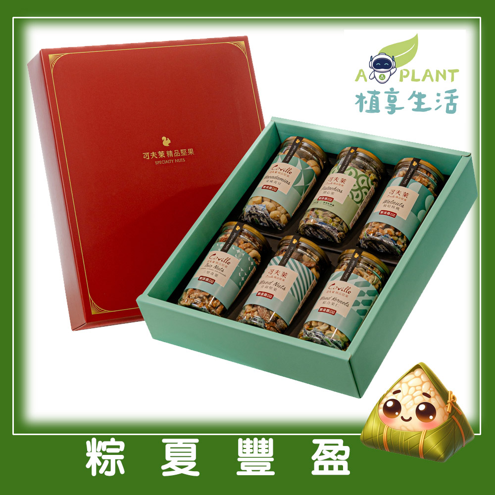 【植享生活】可夫萊堅果 粽夏豐盈禮盒丨6入堅果禮盒組-附提袋丨端午限定