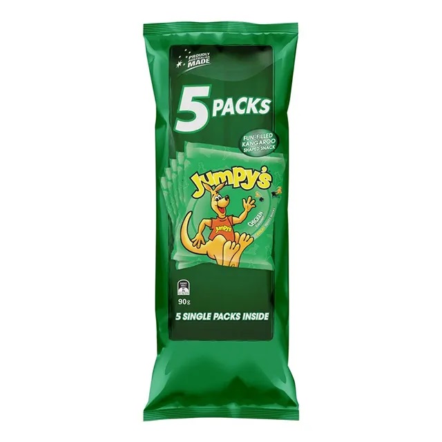 澳洲 Jumpys 袋鼠洋芋片雞汁風味-隨手包(5入裝)90g
