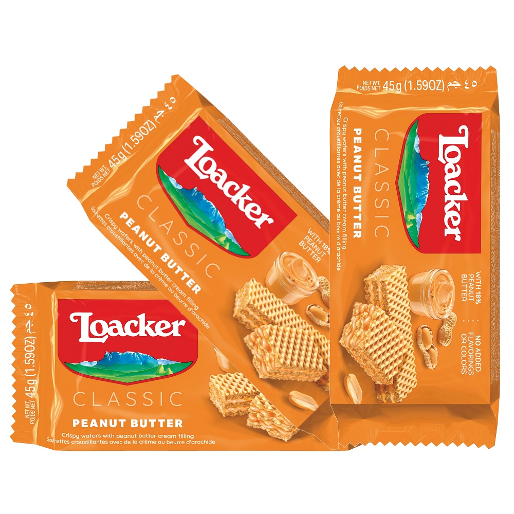 《Loacker》萊佳單片哈斯餅(花生醬)45g*3入
