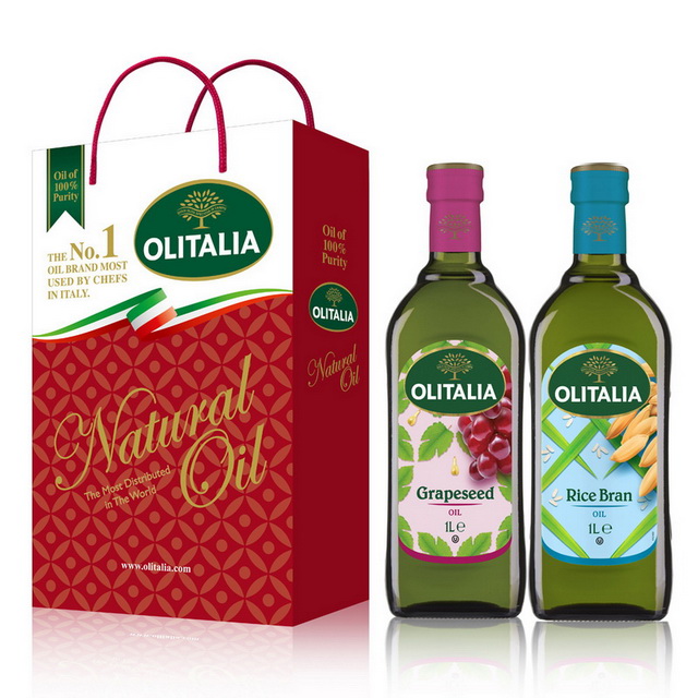 Olitalia奧利塔葡萄籽+玄米油禮盒組(1000mlx2瓶)