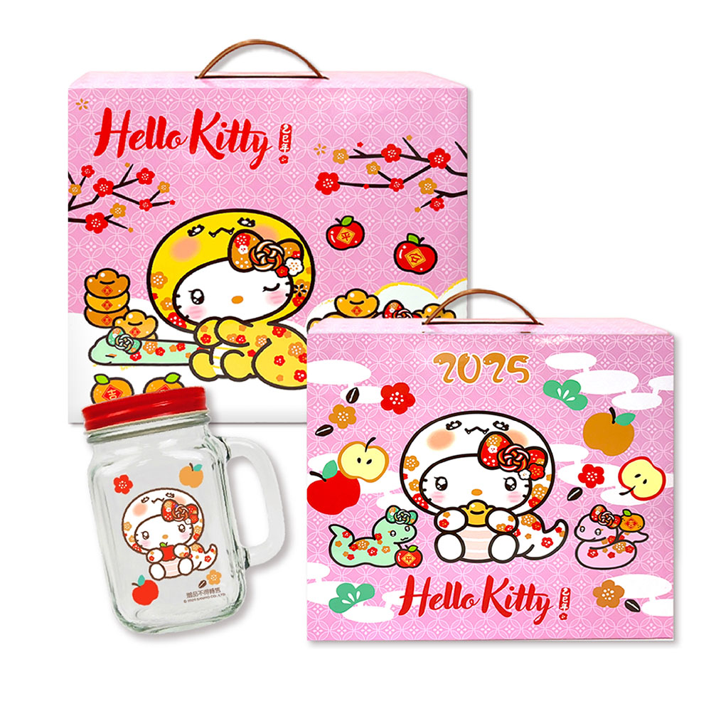 【Nabati】Hello Kitty 麗芝士威化餅禮盒(起司*6、巧克力*6、草莓*6、Hello Kitty 梅森杯*1)