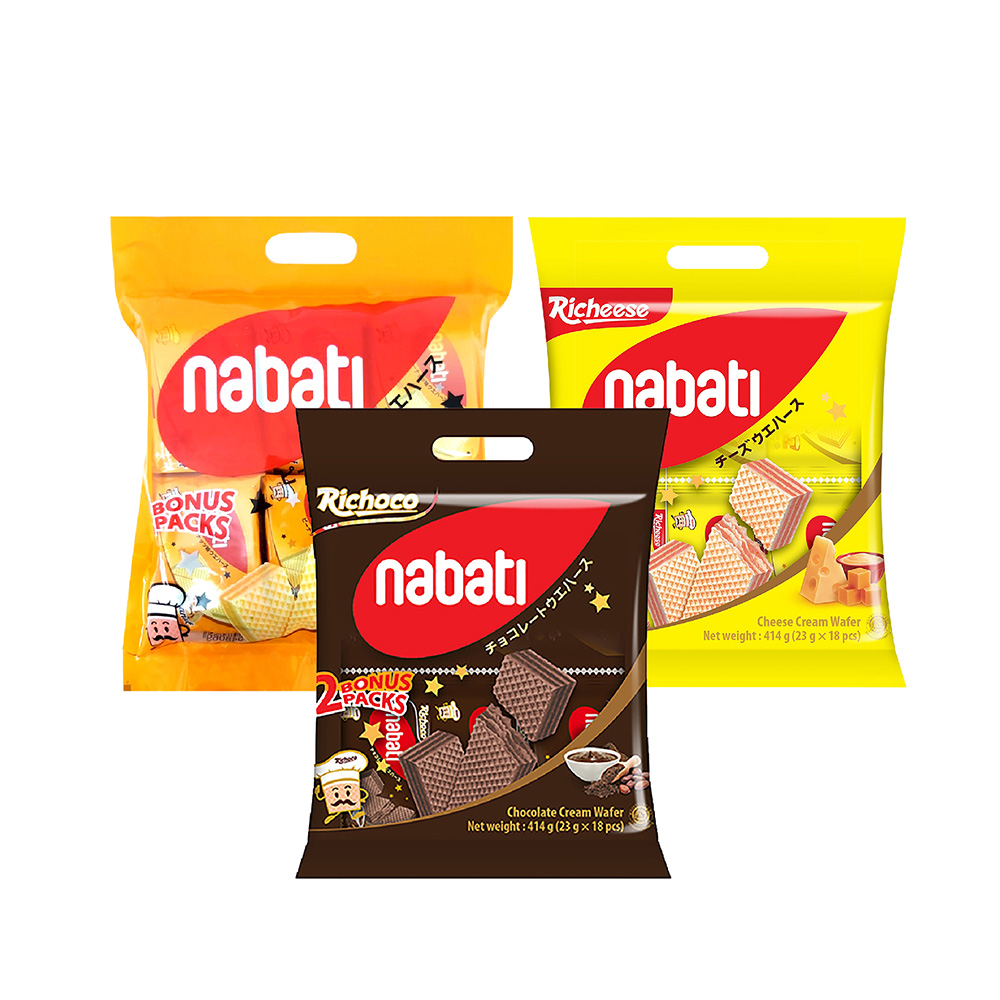 Nabati 麗芝士/麗巧克威化餅 (起司/巧克力/花生)