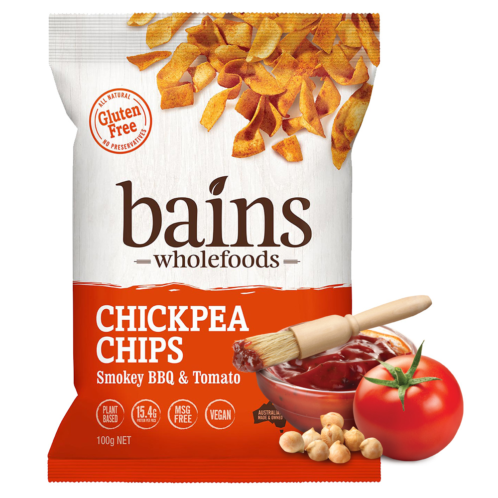 澳洲Bains Wholefoods 鷹嘴豆零食脆片100g (番茄煙燻BBQ)