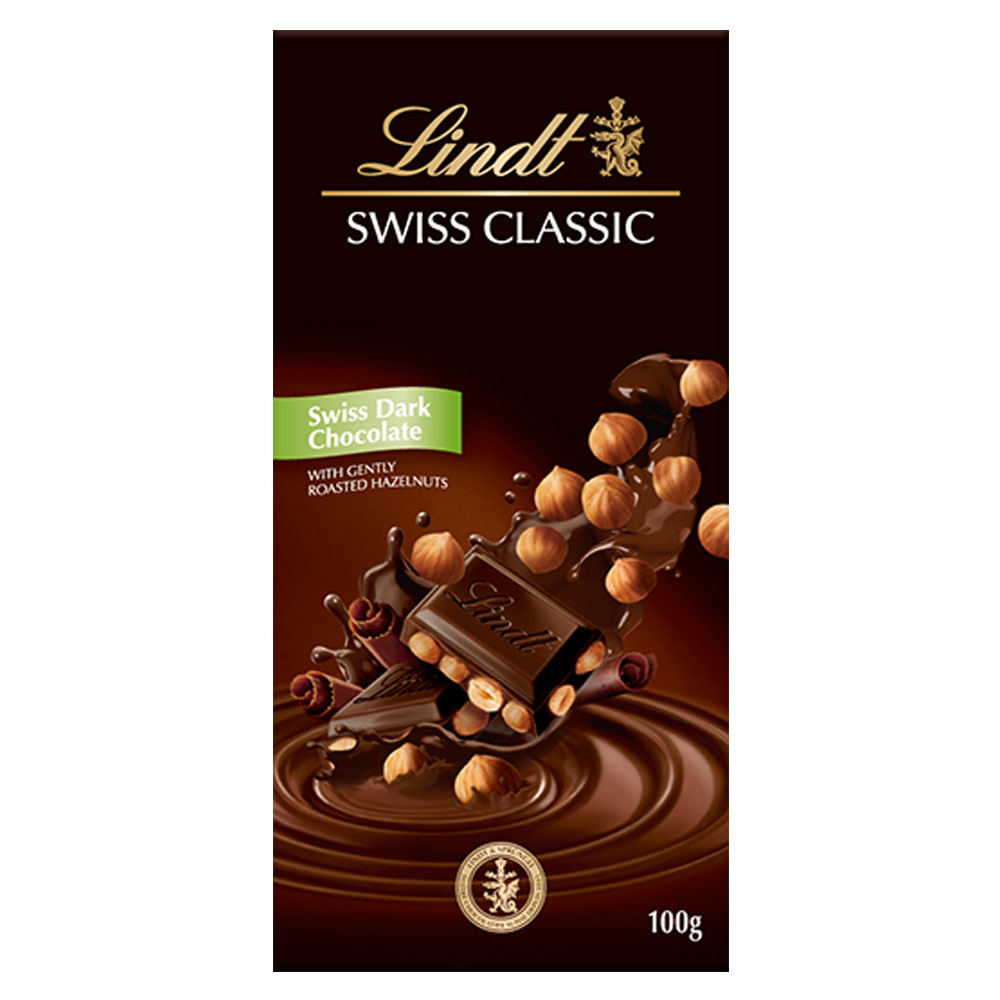 《瑞士蓮 Lindt》經典榛果黑巧克力 (100g)