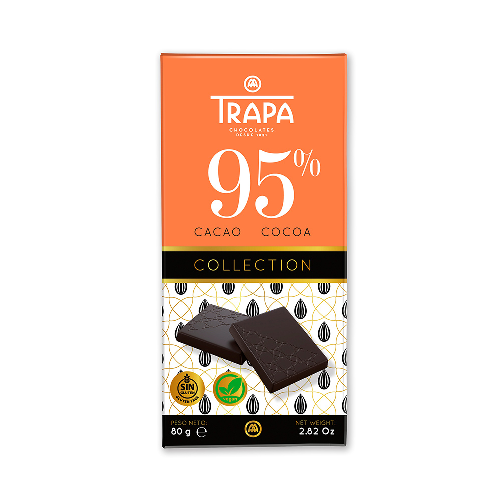 【西班牙 Trapa】精選95%黑巧克力片80g