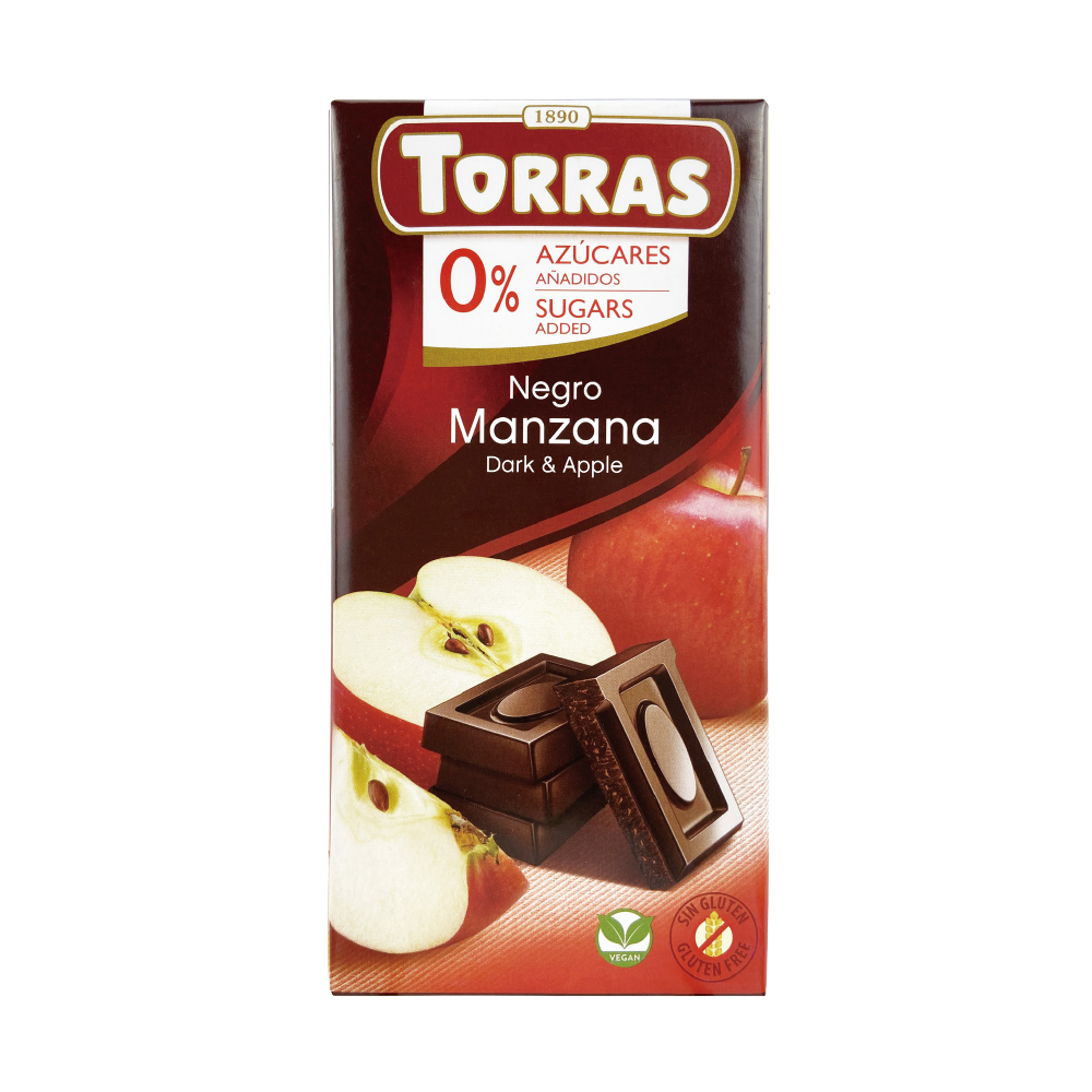 TORRAS 多樂蘋果醇黑巧克力75G